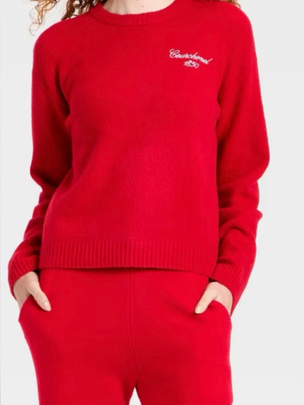 Universal Thread Red Cozy Knit Pantsuit sweater (s) pants(xs)